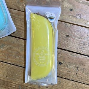 Lemon yellow pen tray case. Large NIP
